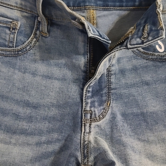 PacSun Women's Distressed Blue Jean Shorts - Picture 2 of 6